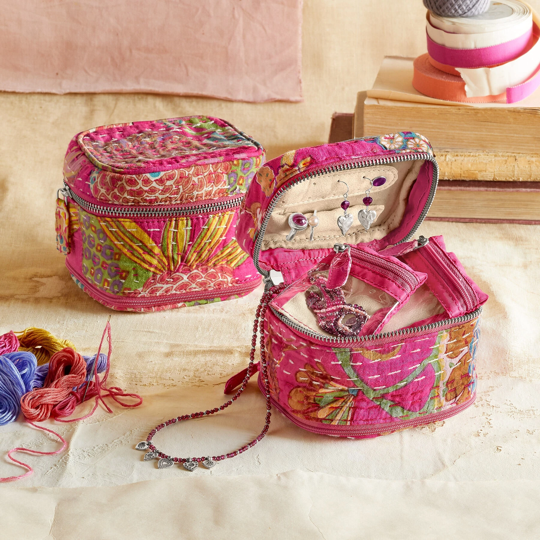 Kantha Stitchery Jewelry Case 4 Kantha Stitchery Jewelry Case - Image 2