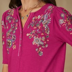 Avril Embroidered Henley, Petite -Sundance Sales 2024 5a1988c9 5f3d 4690 9516 d6ad23544b11