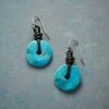 Turquoise Disk Earrings