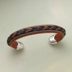 Braided Leather & Silver Cuff