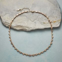 14kt Rose Chain Of Hearts Necklace